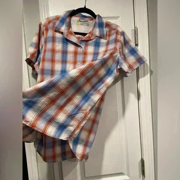 Eddie Bauer Women Nylon Vented Activewear Adventurer Short Sleeve Shirt Size L T - Picture 2 of 8